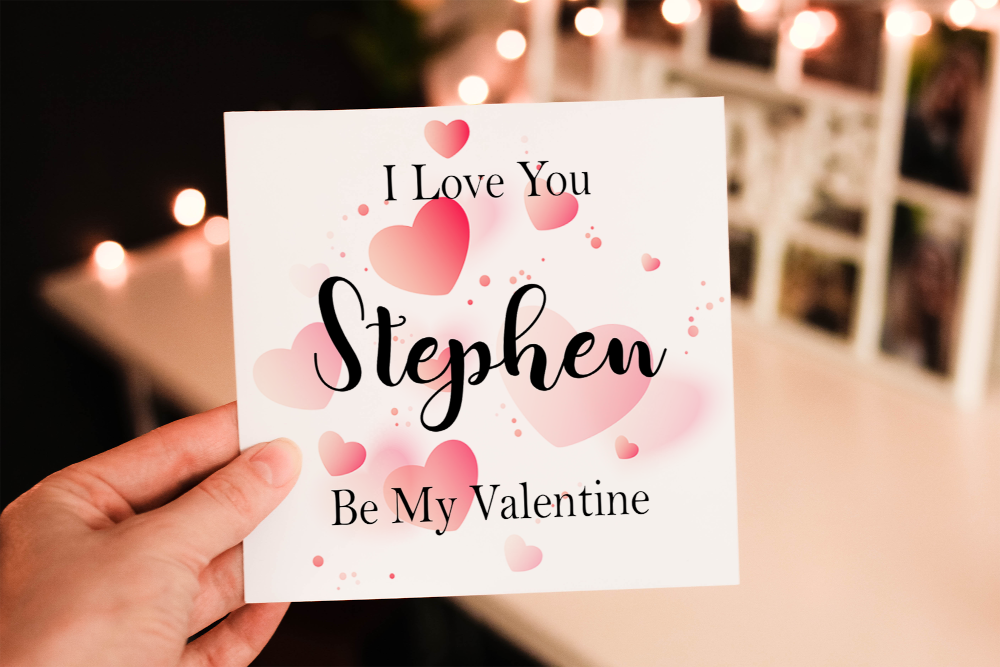 I Love You Valentine Card, Personalised Card for Valentine - Click Image to Close